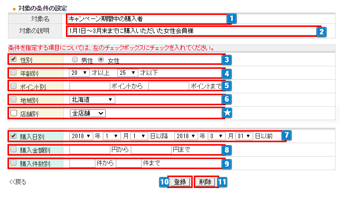 配信対象の管理