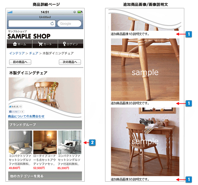 スマートフォン表示例