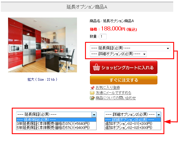 商品詳細表示例
