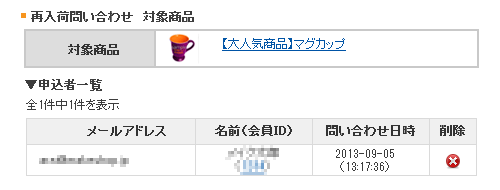 再入荷のお知らせ通知フロー